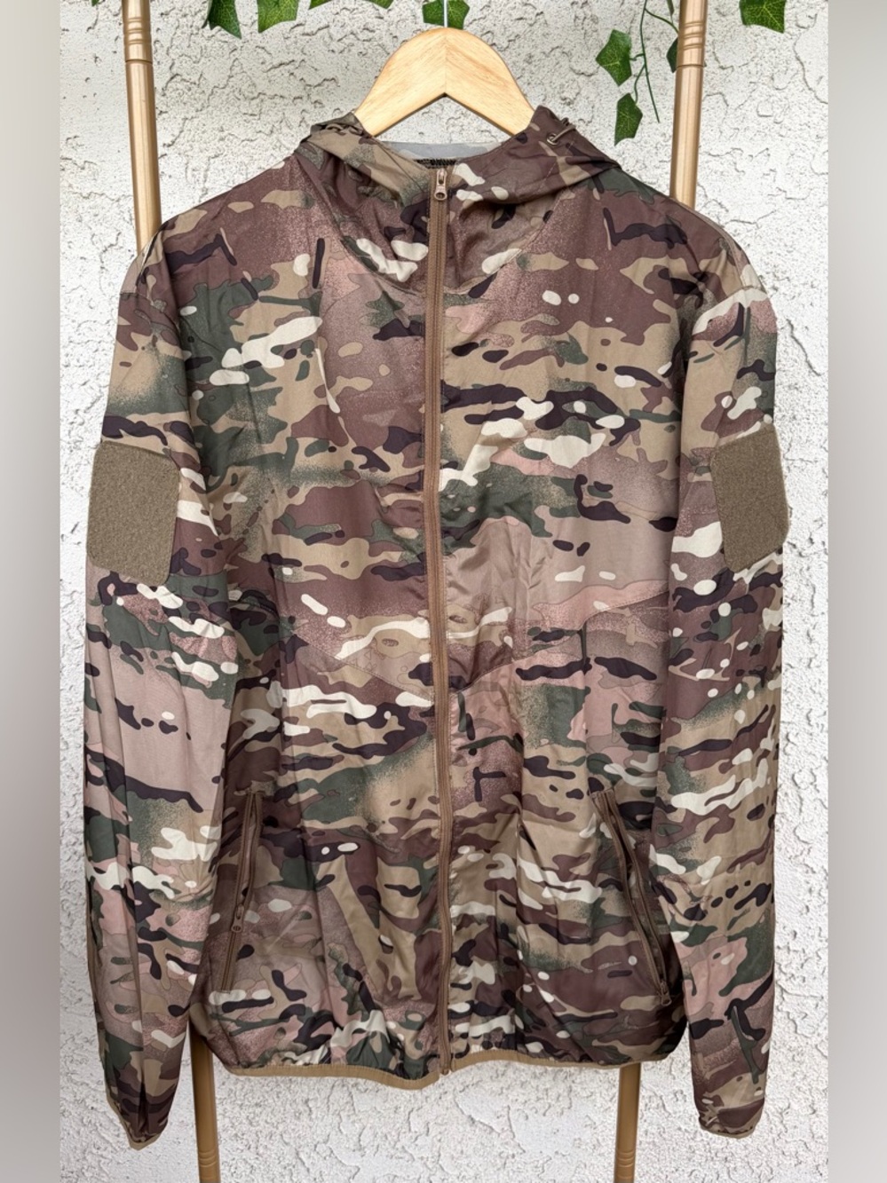 Camouflage Lightweight Hooded Zip Jacket